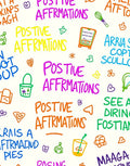 Bright Handwritten Phrases and Icons Rug