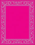 Elegant Pink White Floral Scroll Frame Rug