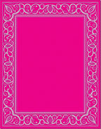 Elegant Pink White Floral Scroll Frame Rug