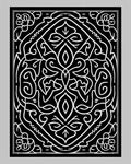 Black White Intricate Floral Scrollwork Rug