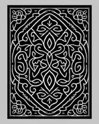 Black White Intricate Floral Scrollwork Rug