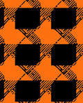 Bold Orange Black Houndstooth Squares Rug