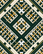 Geometric Emerald Diamond MedallionRug Rug