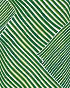 Deep Green White Wavy Stripe Rug