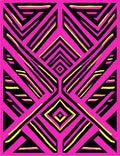 Bold Pink Yellow Geometric Lines Rug