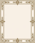 Elegant Gold Floral Scroll Border Rug