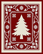 Crimson Tree Framed Floral Rug