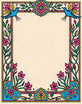Vibrant Floral Bird Border Rug