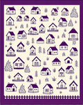 Purple Village Houses And Trees Rug