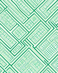 Emerald Green Rectangular Interlocking Lines Rug