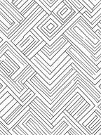Abstract Black Linear Geometric Maze Rug