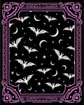 Spooky Pink Bat Moon Night Scene Rug