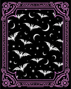 Spooky Pink Bat Moon Night Scene Rug