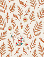 Terracotta Sprigs And Berries Rug