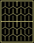 Black Yellow Honeycomb Geometric Repetition Rug