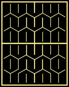 Black Yellow Honeycomb Geometric Repetition Rug