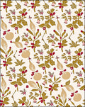 Botanical Berry Leaf Blossom Elements Rug