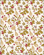 Botanical Berry Leaf Blossom Elements Rug