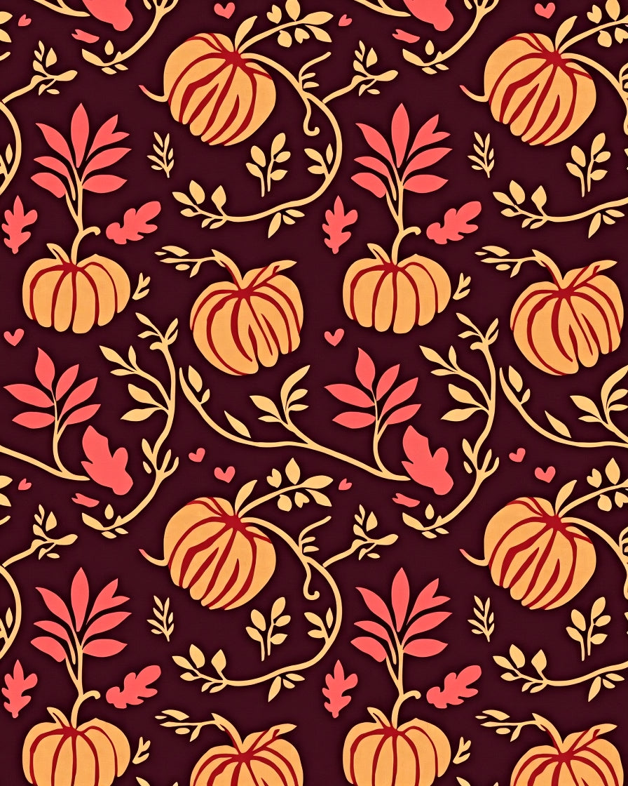 Autumnal Pumpkin Vine Garden Rug