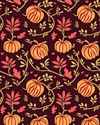 Autumnal Pumpkin Vine Garden Rug