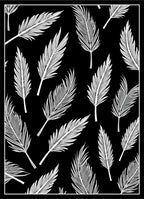 Black White Tropical Feather Repeat Rug