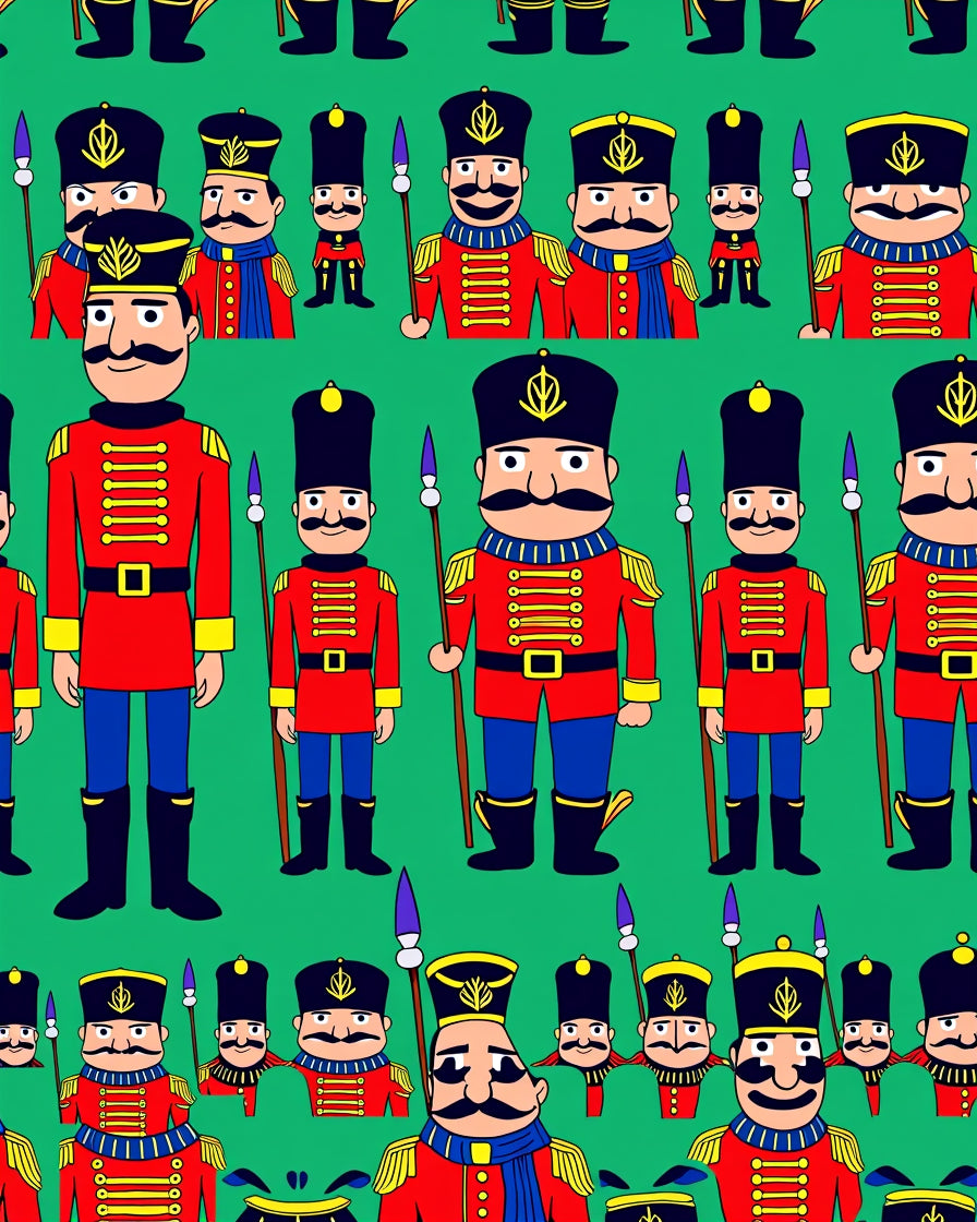 Red Guard Soldier Repeating Pattern Rug