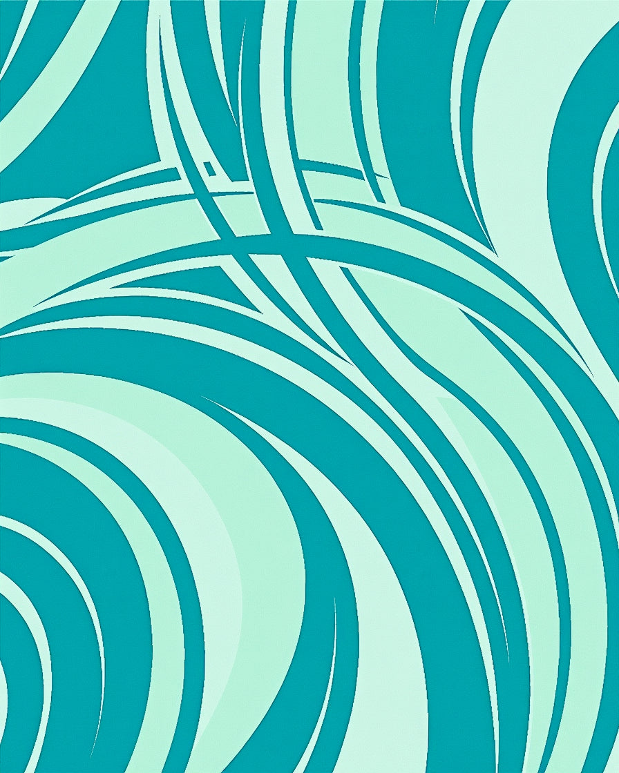 Teal Aqua Swirl Abstract Rug