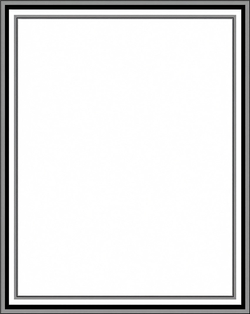 Modern Black Gray Triple Stripe Rug