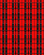 Bold Red Black Plaid Lines Rug
