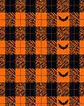 Orange and Black Bat Plaid Rug
