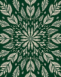 Dark Green Symmetric Botanical Bloom Rug