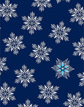 Winter White Snowflake Navy Background Rug