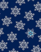 Winter White Snowflake Navy Background Rug