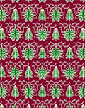 Crimson Green Christmas Tree Ornaments Rug