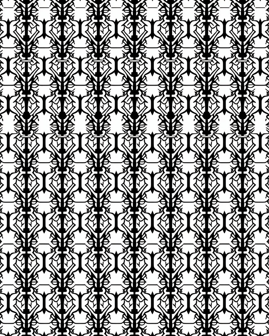 Black White Abstract Branch Repeat Rug