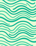 Aqua Waves Abstract Swirl Rug