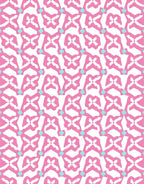 Pink Aqua Abstract Butterfly Medallion Rug