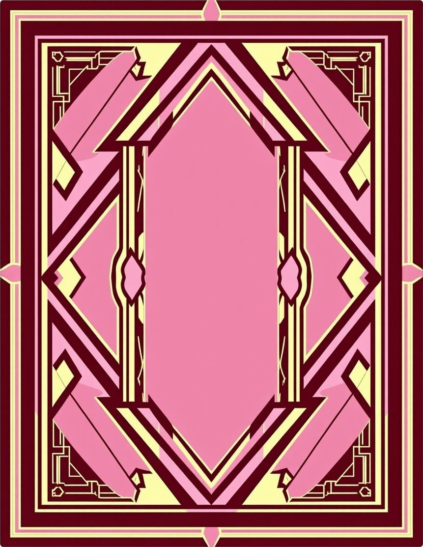 Art Deco Pink Geometric Tableau Rug