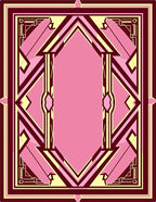 Art Deco Pink Geometric Tableau Rug