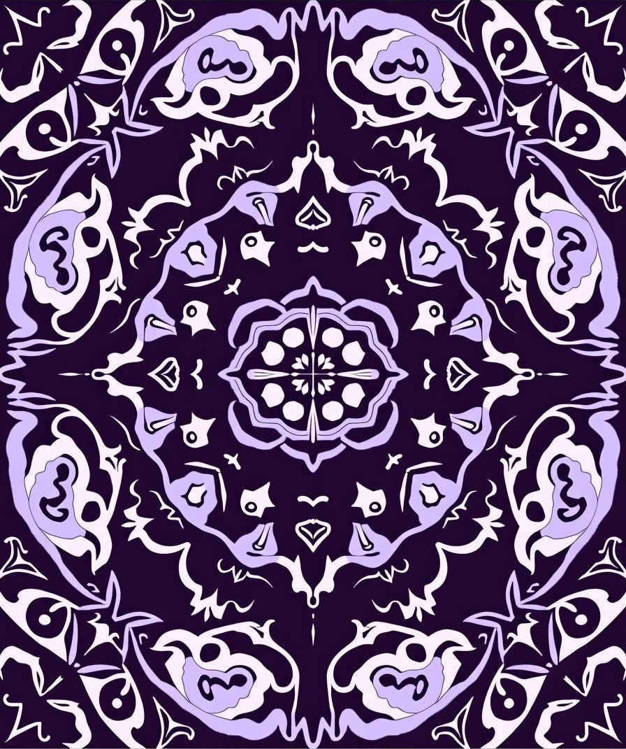 Amethyst Violet Orchid Mandala Rug