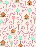 Sweet Gingerbread Houses Candy Swirls Rug