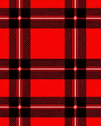 Bold Red Black Plaid Checks Rug
