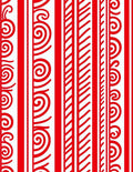 Bold Red Stripe Scroll Rug