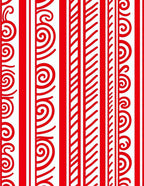Bold Red Stripe Scroll Rug