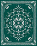 Deep Teal Intricate Mandala Rug