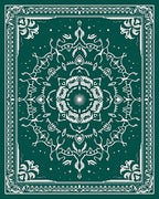 Deep Teal Intricate Mandala Rug