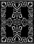 White Black Scrollwork Accents Rug