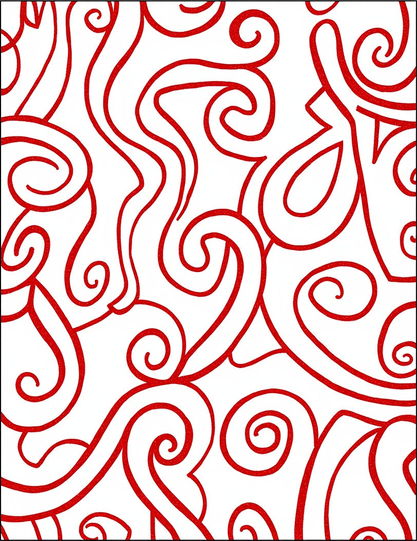 Crimson Swirl Abstract Art Rug