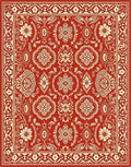 Cardinal Red Floral Medallion Traditional Rug