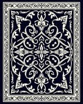 Midnight Ivory Ornate Floral Rug